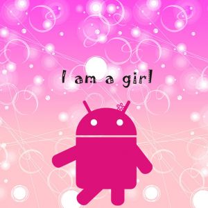 Roztomilá ilustrace Android dívky