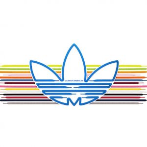 Adidas logo s barevnými pruhy