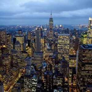 Noční panorama New Yorku