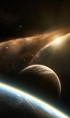 Úžasná vesmírná scéna s planetami - wallpaper preview