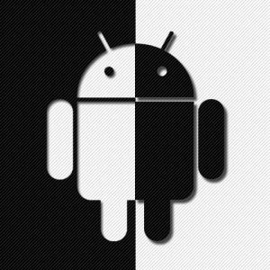 Černobílé logo Android