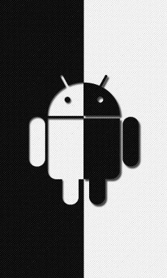 Černobílé logo Android