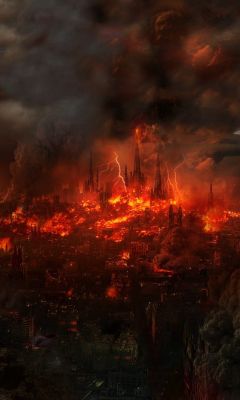 Ohnivá fantasy krajina