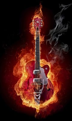 Ohnivá Elektrická Kytara - wallpaper preview