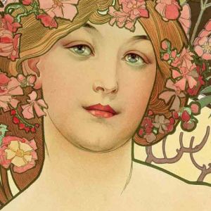Floral Portrét v Art Nouveau