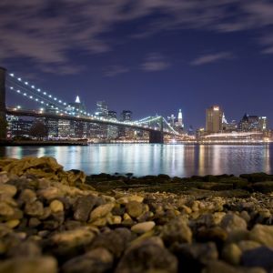 Noční Pohled na Brooklynský Most