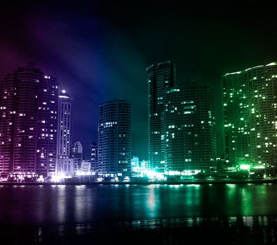 Městský Skyline v Noci