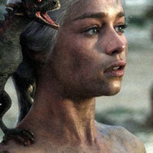 Fantastická postava s drakem