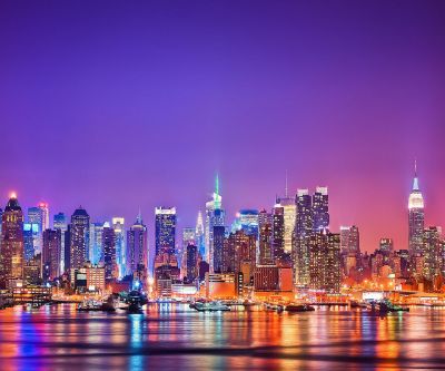 Noční panorama New Yorku