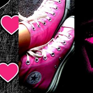Růžové Converse se Srdíčky