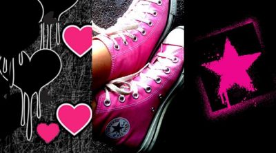 Růžové Converse se Srdíčky - wallpaper preview