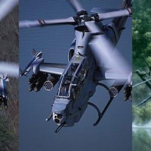 Akční záběry helikoptéry Apache
