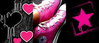 Růžové Converse a Srdce - wallpaper preview