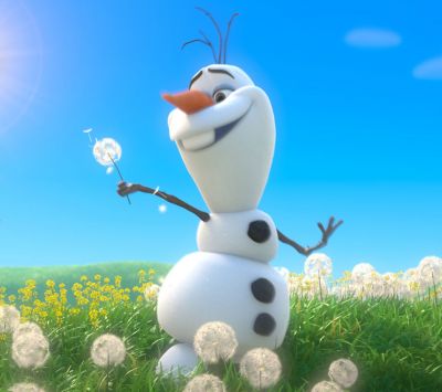Olaf na květinovém poli