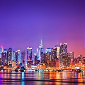 Noční panorama New Yorku