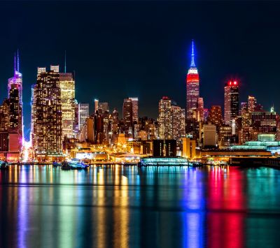 Noční panorama New Yorku