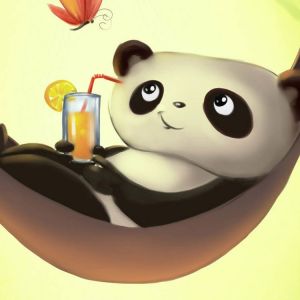 Roztomilá panda odpočívá