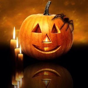 Dýně na Halloween se svíčkami