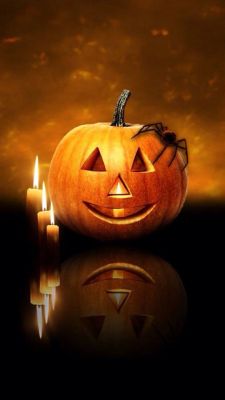 Dýně na Halloween se svíčkami