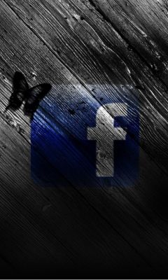 Facebook Logo na Dřevě