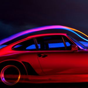 Stylové Sportovní Auto s Neonovými Světly