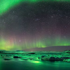 Aurora Borealis noční obloha